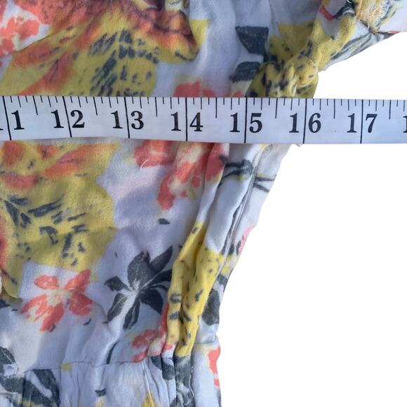 Free People Mini Dress Size 2 Y2K Part-Time Love Colorful Tie Front Cut Out - Picture 6 of 7